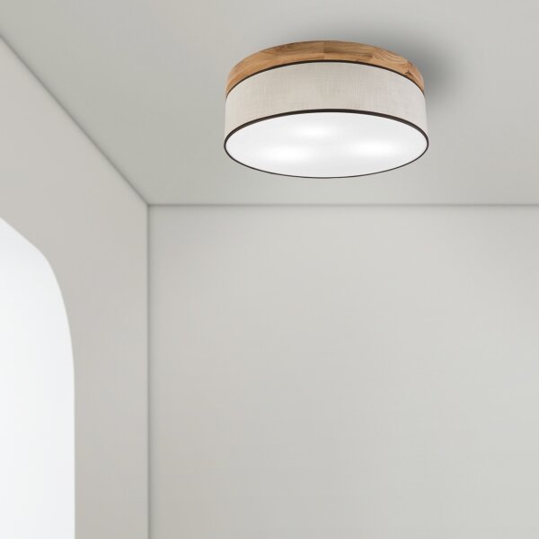 Brilagi - LED Плафон BELLADONNA 3xE27/15W/230V Ø 50 см кремав/дъб