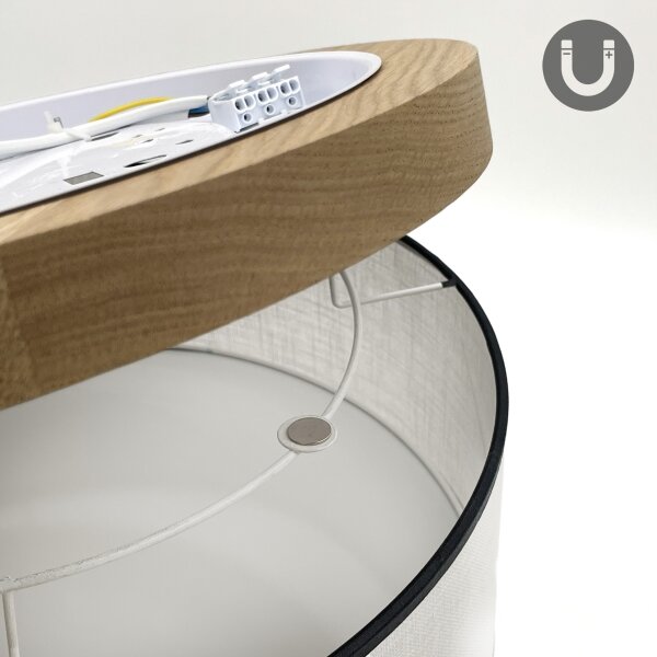 Brilagi - LED Плафон BELLADONNA 2xE27/15W/230V Ø 40 см бял/дъб