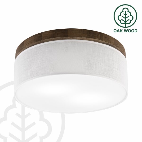 Brilagi - LED таванно осветително BELLADONNA 2xE27/15W/230V, Ø40 см, бяло/дъб