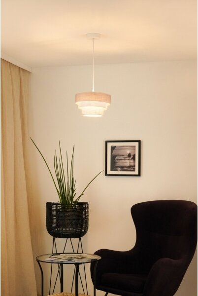 Brilagi - Пендел ALASKA LUNETA 1xE27/15W/230V Ø 25 см сив/кремав