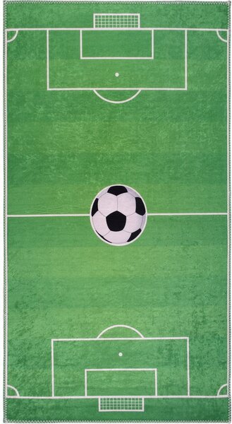 Зелено детско килимче за игра подходящо за пране 100x160 cm Soccer Time – Vitaus