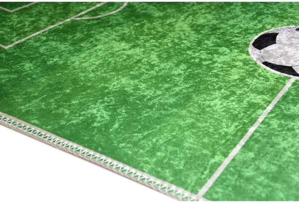 Зелено детско килимче за игра подходящо за пране 100x160 cm Soccer Time – Vitaus