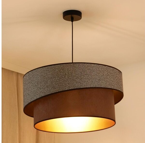 Brilagi - Пендел VEGAS SHINE 1xE27/15W/230V Ø 50 см сив/кафяв