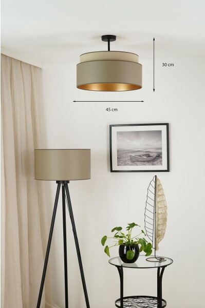 Brilagi - Плафон OREGON VEGE 1xE27/15W/230V, Ø 45 см, сив