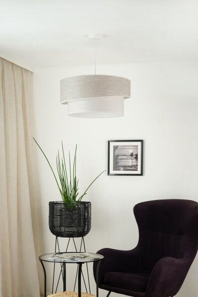 Brilagi - Пендел DOVER SHINE 1xE27/15W/230V Ø 50 см сив/кремав