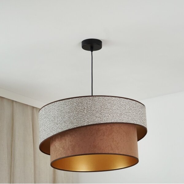 Brilagi - Пендел VEGAS SHINE 1xE27/15W/230V Ø 50 см сив/кафяв