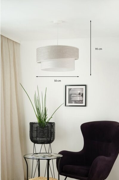 Brilagi - Пендел DOVER SHINE 1xE27/15W/230V Ø 50 см сив/кремав