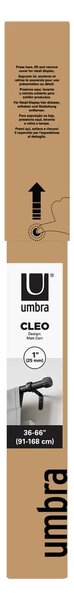Матово черно стоманен разширяем прът за завеси 91 - 168 cm Cleo – Umbra