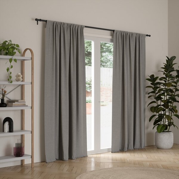 Матово черно стоманен разширяем прът за завеси 91 - 168 cm Cleo – Umbra