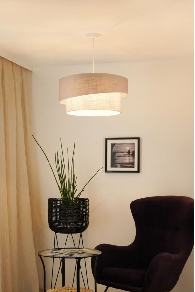 Brilagi - Пендел DOVER SHINE 1xE27/15W/230V Ø 50 см сив/кремав