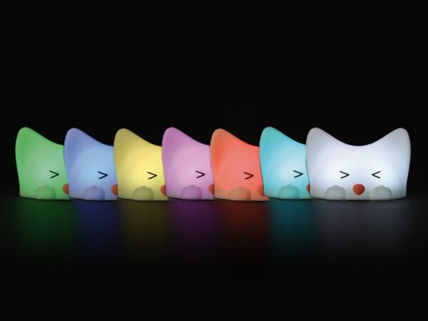 MegaLight - LED RGB Димируем акумулаторен детски докосване лампа CATTY CAT LED/5V