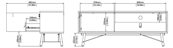 Маса за телевизор от дъбов декор в естествен цвят 150x60x40 cm Ry – Tvilum
