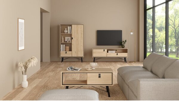 Маса за телевизор от дъбов декор в естествен цвят 150x60x40 cm Ry – Tvilum