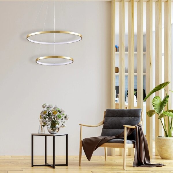LED Пендел LEA LED/35W/230V 4000K Ø 60 см златист
