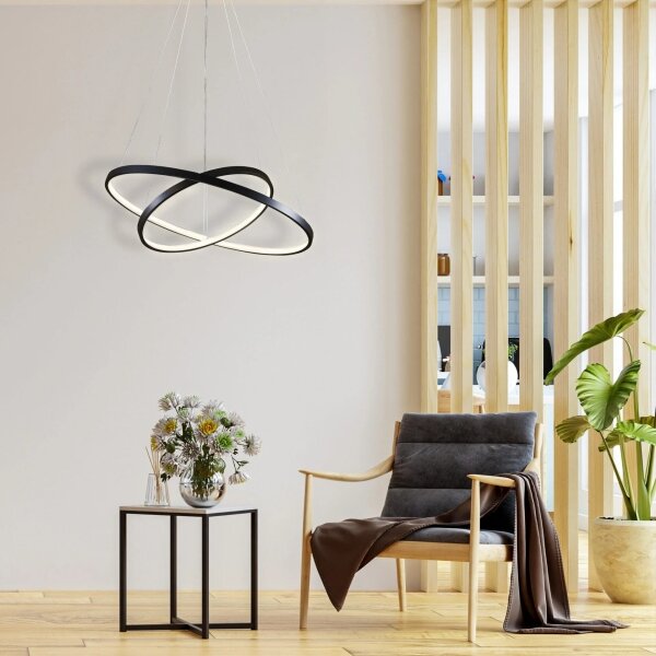 LED Пендел LEA LED/35W/230V 4000K Ø 60 см черен