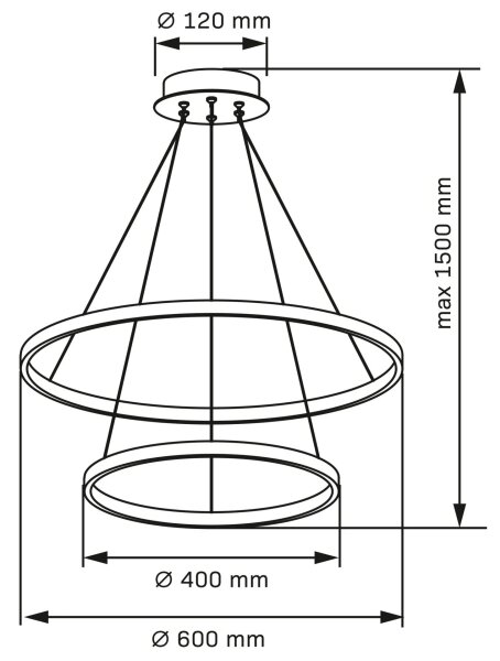 LED Пендел LEA LED/35W/230V 4000K Ø 60 см хром