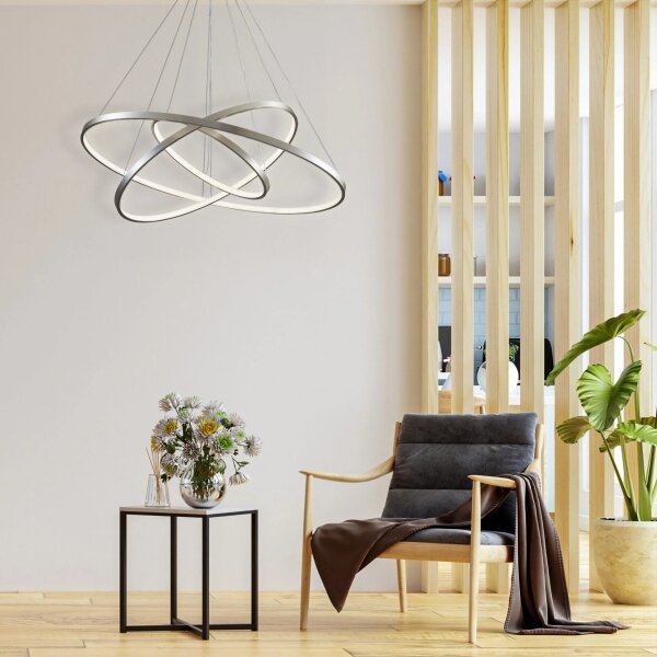LED Пендел LEA LED/60W/230V 4000K Ø 80 см хром
