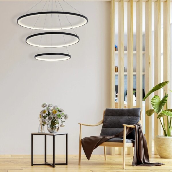 LED Пендел LEA LED/60W/230V 4000K Ø 80 см черен