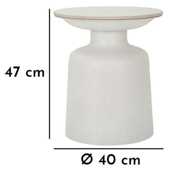 Кръгла странична масичка с керамичен плот ø 40 cm Fush – Mauro Ferretti