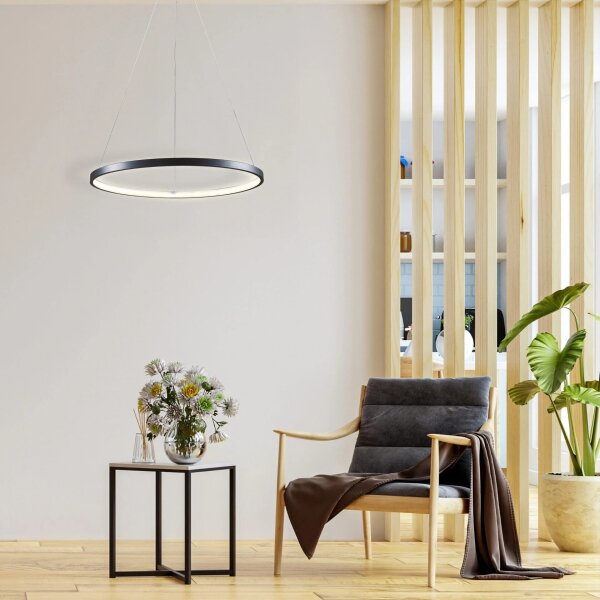 LED Пендел LEA LED/20W/230V 4000K Ø 50 см черен