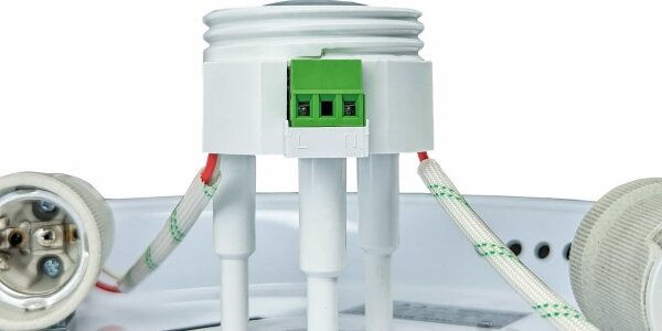 Плафон с датчик за движение MANA 2xE27/40W/230V Ø 30 см бял
