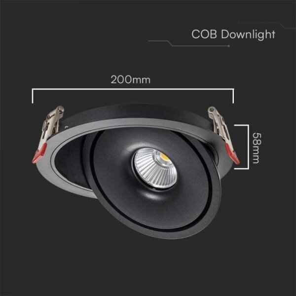 LED вградено осветително тяло 28W 230V 3000/4000/6400K Ø20 см черно
