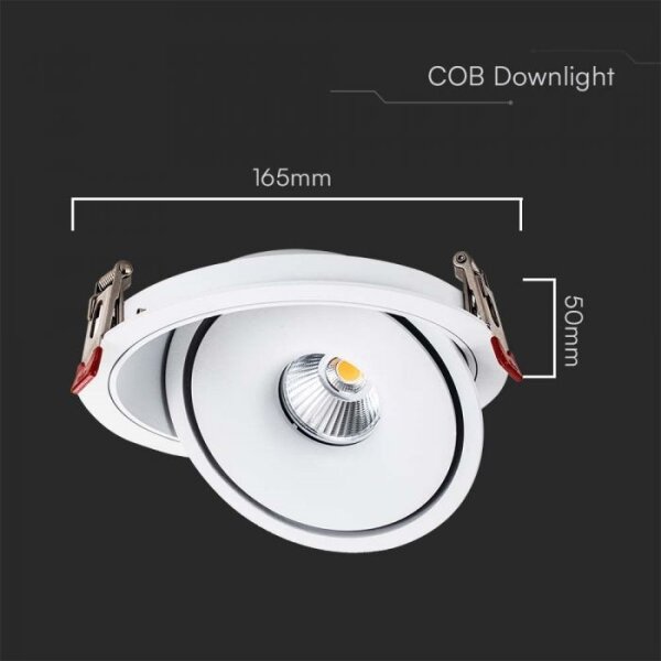 LED вградено осветително тяло 20W 230V 3000/4000/6400K Ø16,5 см бяло