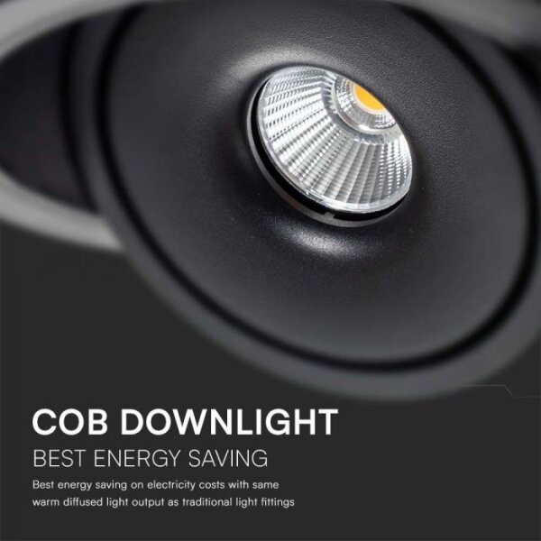 LED вградено осветително тяло 20W 230V 3000/4000/6400K Ø16,5 см черно