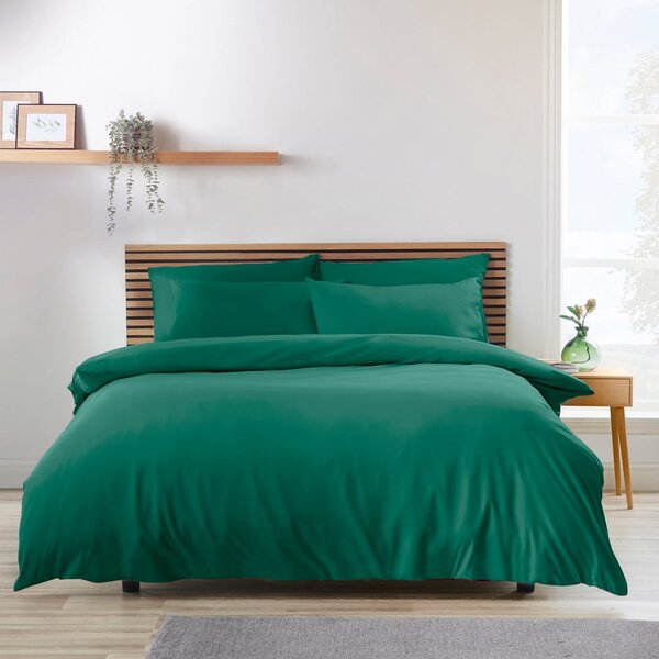 Тъмнозелено единично спално бельо от микрофибър 135x200 cm So Soft Easy Iron – Catherine Lansfield