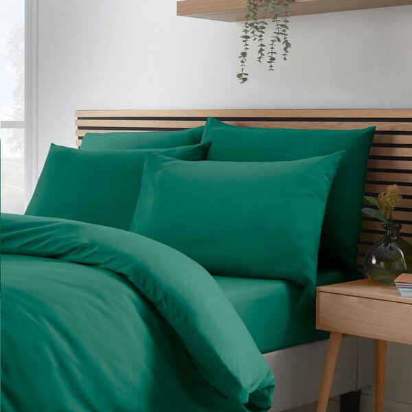Тъмнозелено единично спално бельо от микрофибър 135x200 cm So Soft Easy Iron – Catherine Lansfield