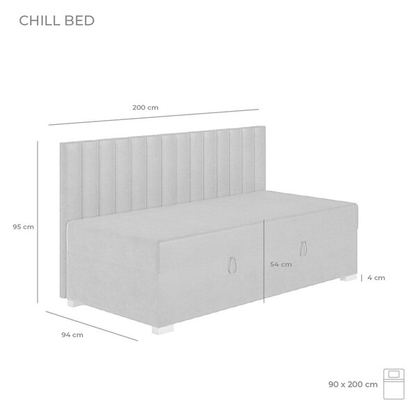 Синьо детско легло 90x200 cm с място за съхранение с включен матрак Chill – Ghado