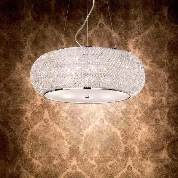 Ideal Lux - Кристален полилей PASHA 10xE14/40W/230V Ø 55 см хром