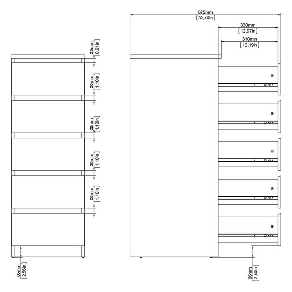 Скрин от дъбов декор в естествен цвят 40x111x50 cm Naia – Tvilum