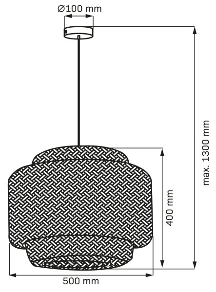 Пендел BERTA 1xE27/20W/230V Ø 50 см бамбук