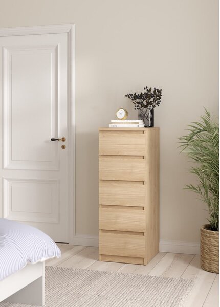 Скрин от дъбов декор в естествен цвят 40x111x50 cm Naia – Tvilum