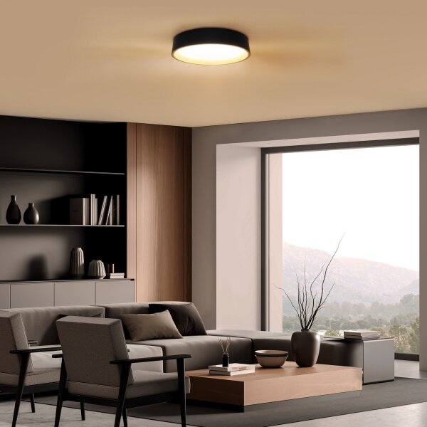 Solight WO8016 - LED Димируем плафон LARIOS LED/48W/230V+д.у. Ø 39 см черен