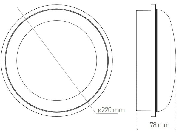 Екстериорна LED лампа за таван DARA LED/20W/230V IP65 черен