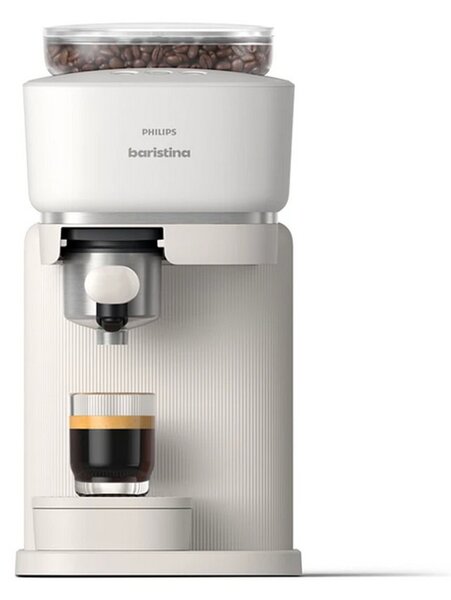 Кафемашина еспресо Philips Baristina BAR300/60, 16 bar налягане, 1.2 л. воден резервоар, керамична мелачка, бяла