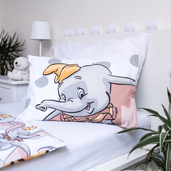 Бяло-сиво памучно детско спално бельо 100x135 cm Dumbo "Dots" – Jerry Fabrics