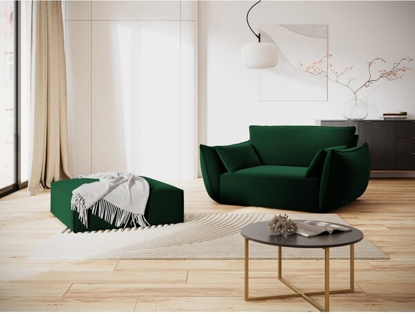 Тъмнозелена кадифена табуретка Vanda – Mazzini Sofas