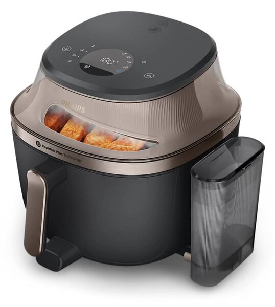 Фритюрник с горещ въздух Philips NA547/07, 7.2 л. вместимост, 12 програми за готвене, RapidAir Plus технология, 2000W