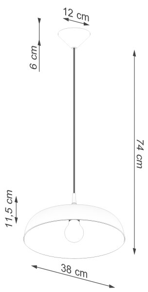Sollux SL.1329 - Пендел GINA 1xE27/15W/230V Ø 38 см бял