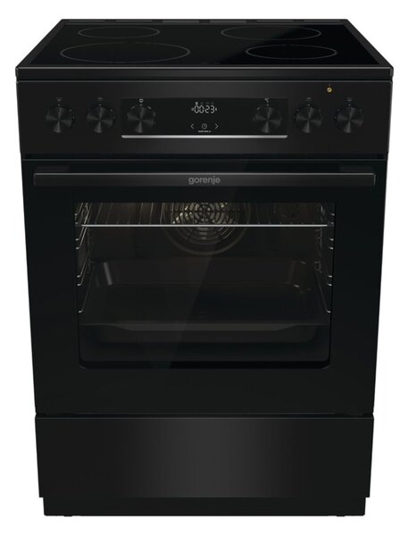 Готварска печка Gorenje GEC6C40BG, клас A, 71л. обем, 4 нагревателни зони, хидролитично почистване, MultiAir технология, FrozenBake, черна