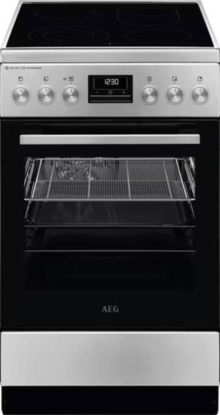 Готварска печка AEG CCB56490BM, 58л. обем, 4 нагревателни зони, SteamBake, AirFry, инокс