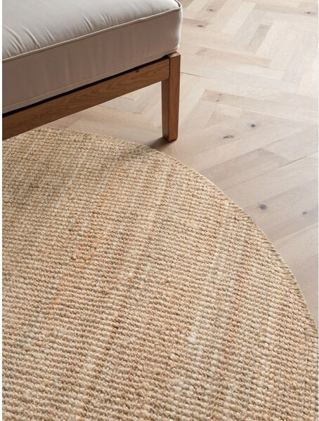 Кръгъл килим от юта в естествен цвят ø 160 cm Bouclé Jaipur – Hanse Home