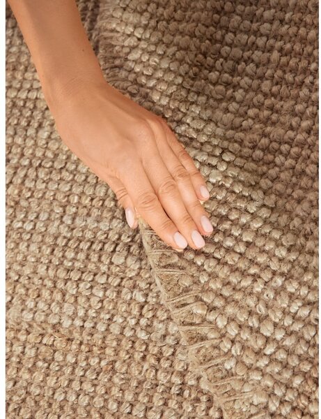 Кръгъл килим от юта в естествен цвят ø 160 cm Bouclé Jaipur – Hanse Home