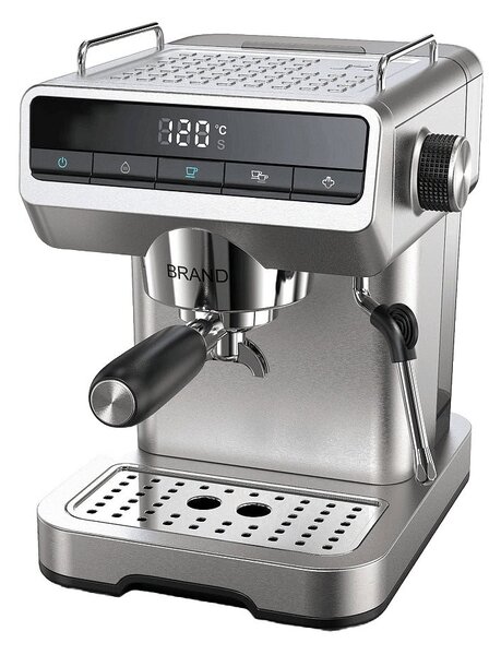 Кафемашина еспресо Finlux FEM-1866, 1150W, 20 bar, 1.2 л. обем на резервоара за вода, парна дюза, инокс