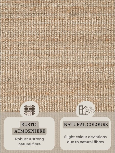 Кръгъл килим от юта в естествен цвят ø 160 cm Bouclé Jaipur – Hanse Home