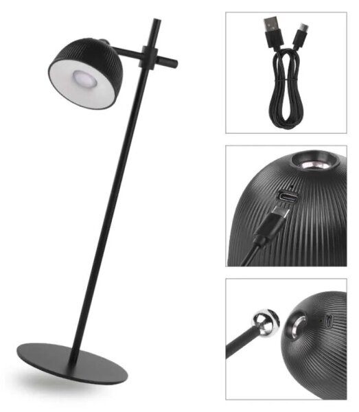 LED регулируема магнитна настолна лампа 4в1, 4,2W, 4000K, черна