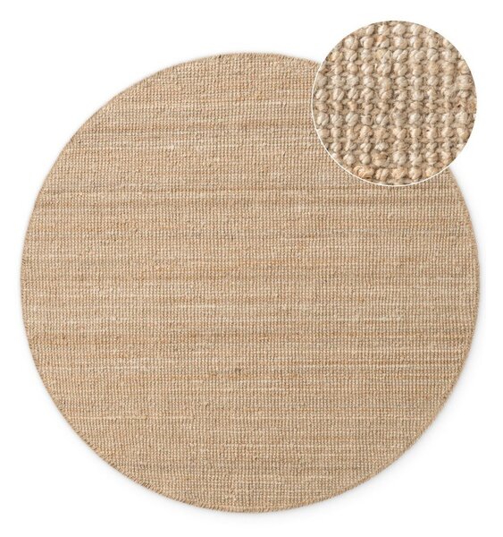 Кръгъл килим от юта в естествен цвят ø 160 cm Bouclé Jaipur – Hanse Home